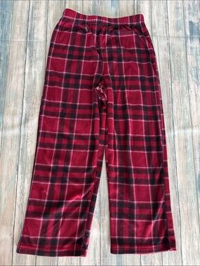 Kids Red and Black Plaid Pajama Pants (Sz: 8)